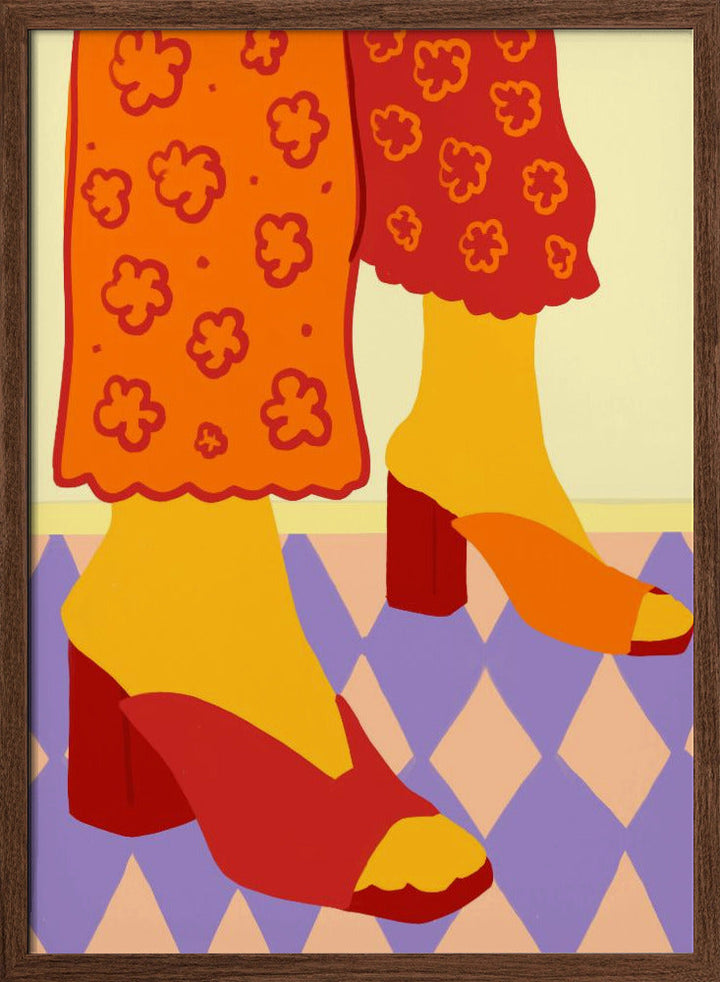 Dancing Across Checkered Dreams - Stretched Canvas, Poster or Fine Art Print I Heart Wall Art