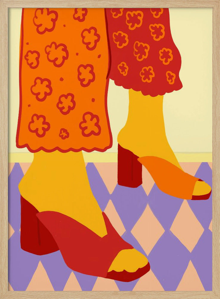Dancing Across Checkered Dreams - Stretched Canvas, Poster or Fine Art Print I Heart Wall Art