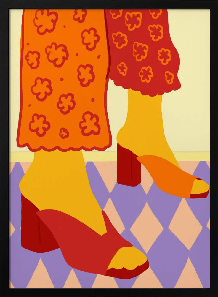 Dancing Across Checkered Dreams - Stretched Canvas, Poster or Fine Art Print I Heart Wall Art