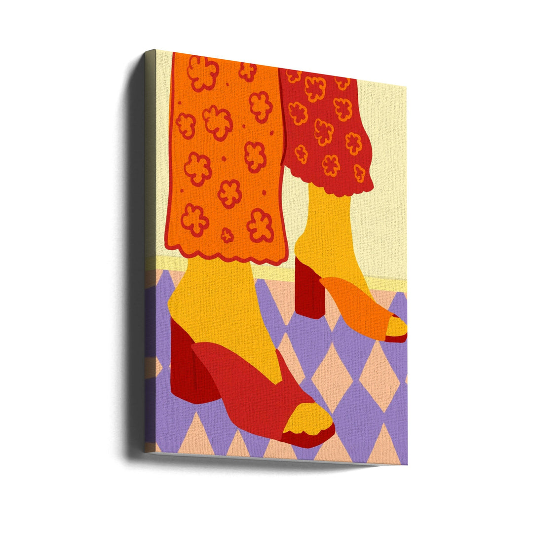 Dancing Across Checkered Dreams - Stretched Canvas, Poster or Fine Art Print I Heart Wall Art