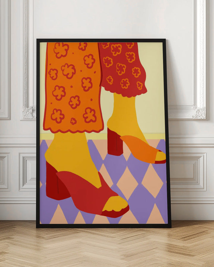 Dancing Across Checkered Dreams - Stretched Canvas, Poster or Fine Art Print I Heart Wall Art