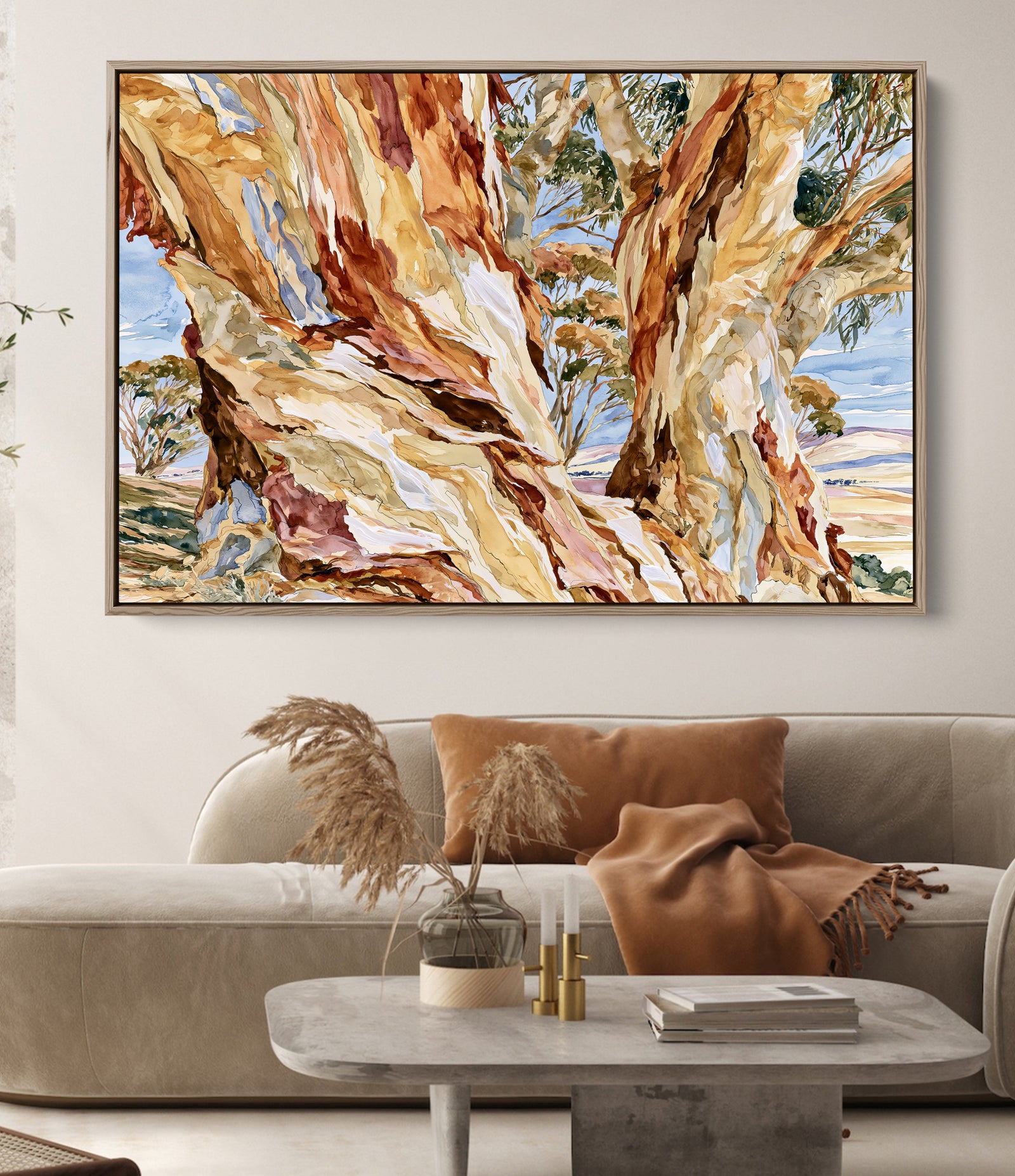 Dancing in Terracotta by IHeartStudio - Australian Eucalypt Bark Canvas Print