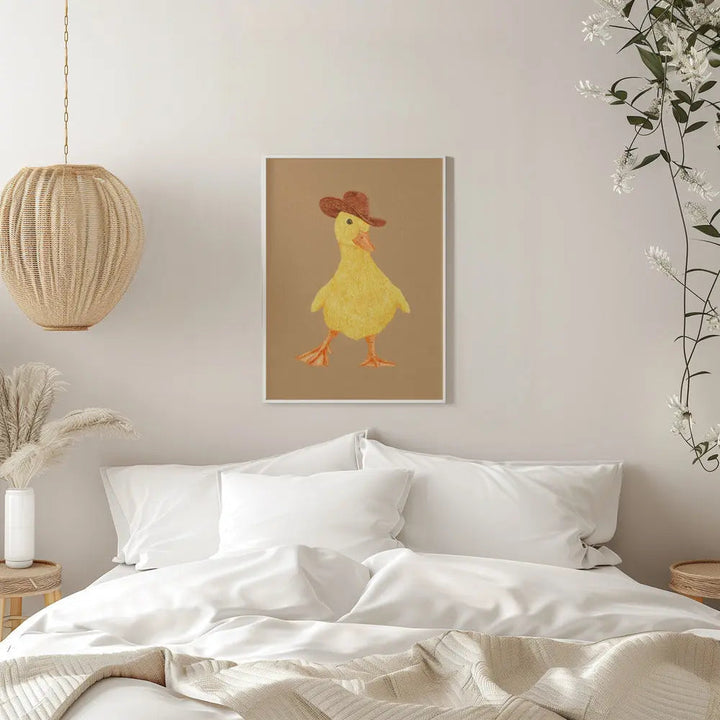 Daphne the Cowgirl Duckling - Stretched Canvas, Poster or Fine Art Print I Heart Wall Art