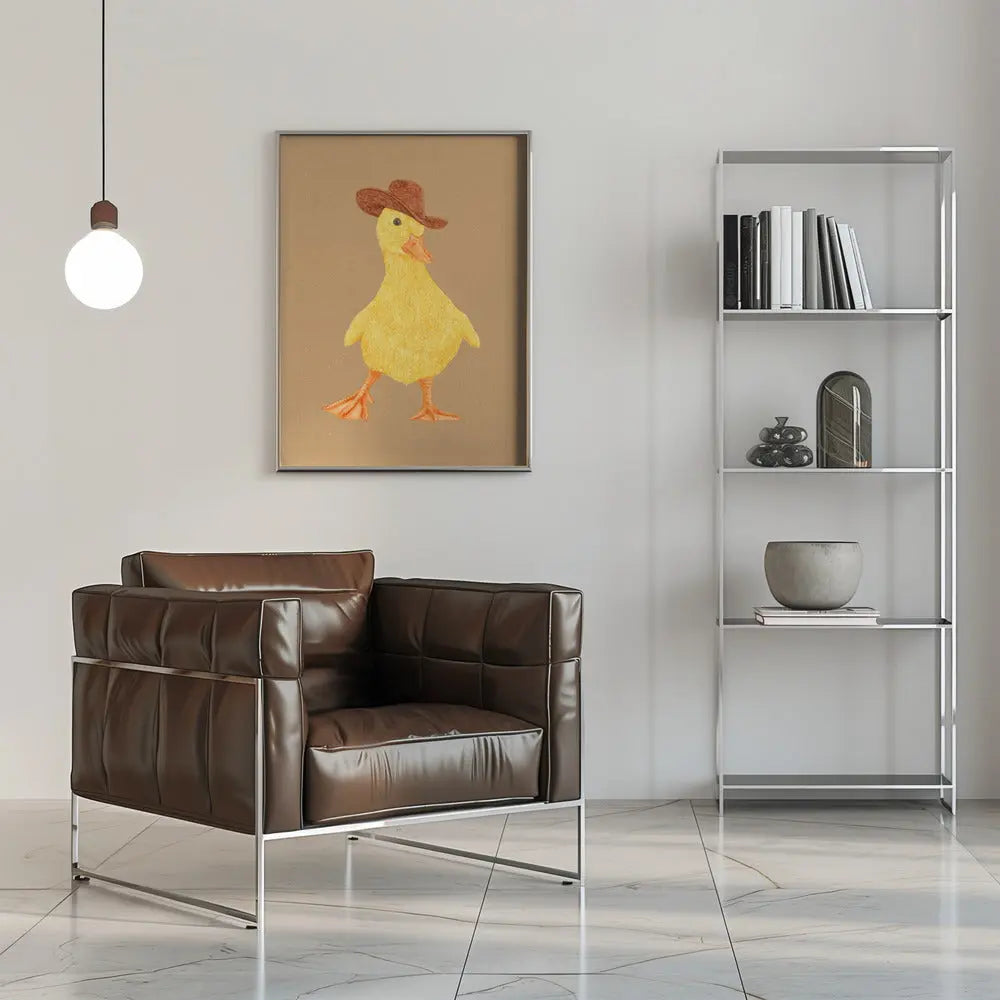 Daphne the Cowgirl Duckling - Stretched Canvas, Poster or Fine Art Print I Heart Wall Art