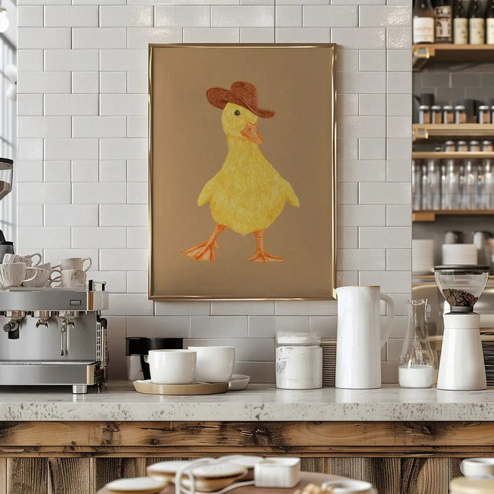 Daphne the Cowgirl Duckling - Stretched Canvas, Poster or Fine Art Print I Heart Wall Art