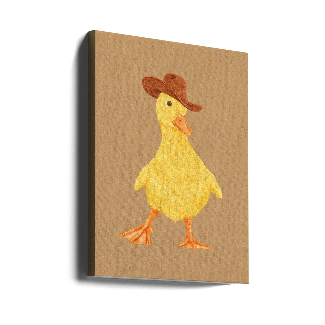 Daphne the Cowgirl Duckling - Stretched Canvas, Poster or Fine Art Print I Heart Wall Art