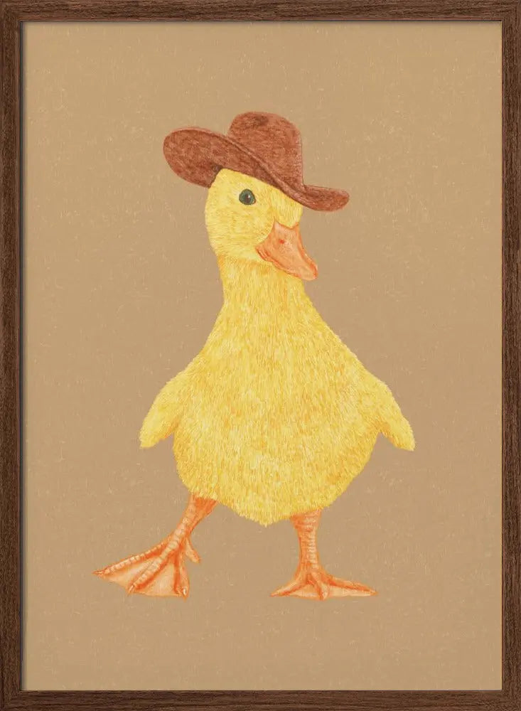 Daphne the Cowgirl Duckling - Stretched Canvas, Poster or Fine Art Print I Heart Wall Art