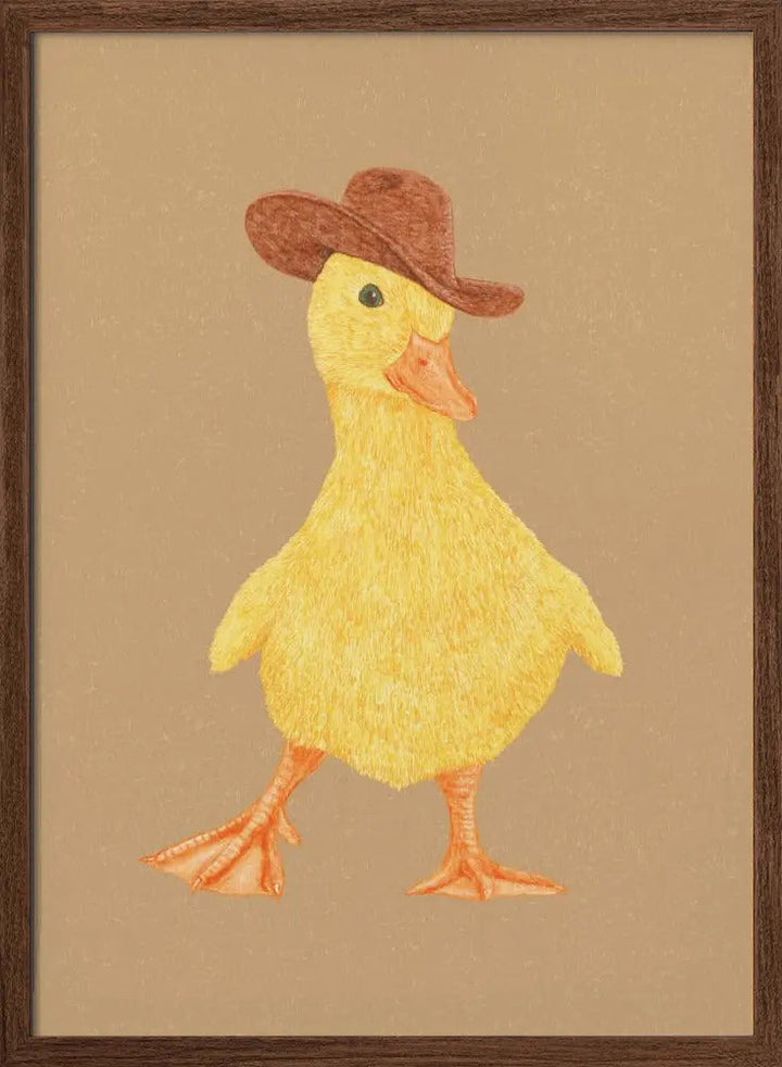 Daphne the Cowgirl Duckling - Stretched Canvas, Poster or Fine Art Print I Heart Wall Art