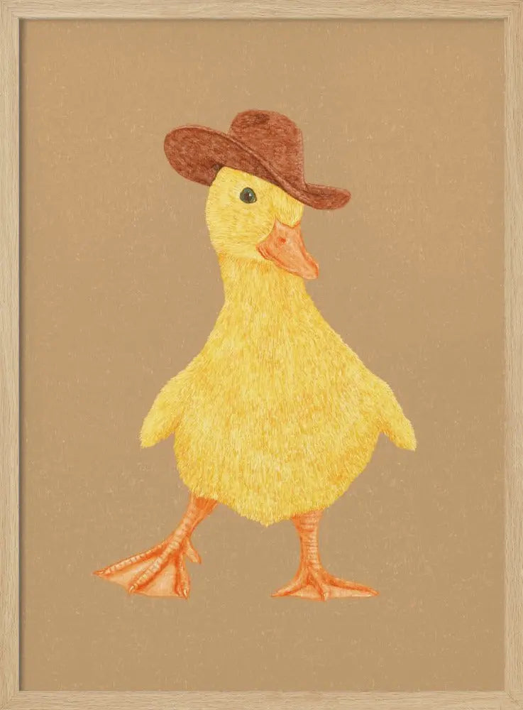 Daphne the Cowgirl Duckling - Stretched Canvas, Poster or Fine Art Print I Heart Wall Art