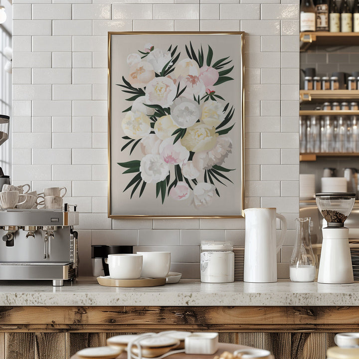 Dara bouquet in beige - Stretched Canvas, Poster or Fine Art Print I Heart Wall Art