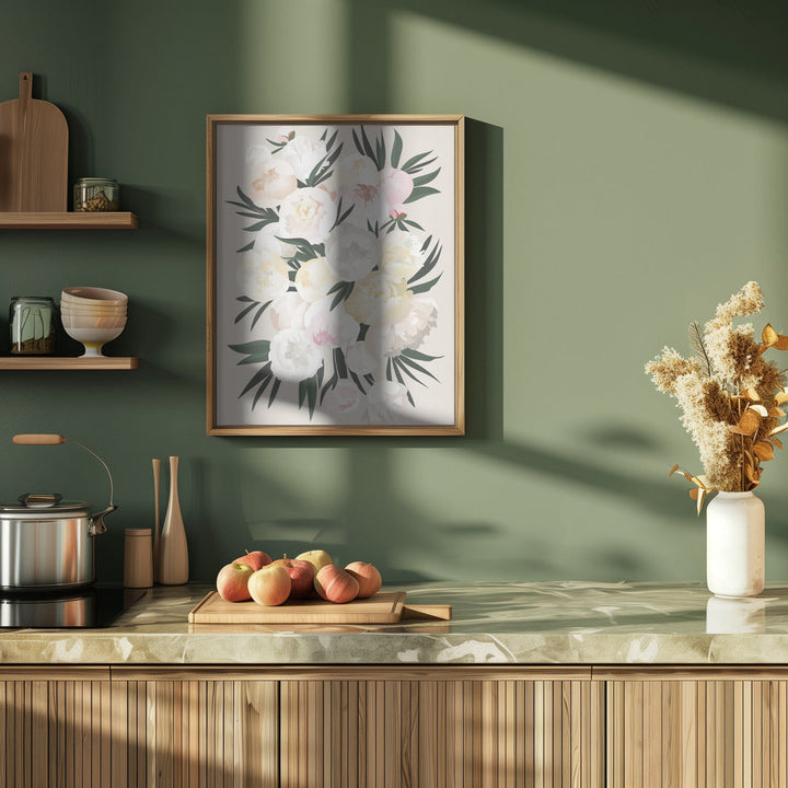 Dara bouquet in beige - Stretched Canvas, Poster or Fine Art Print I Heart Wall Art