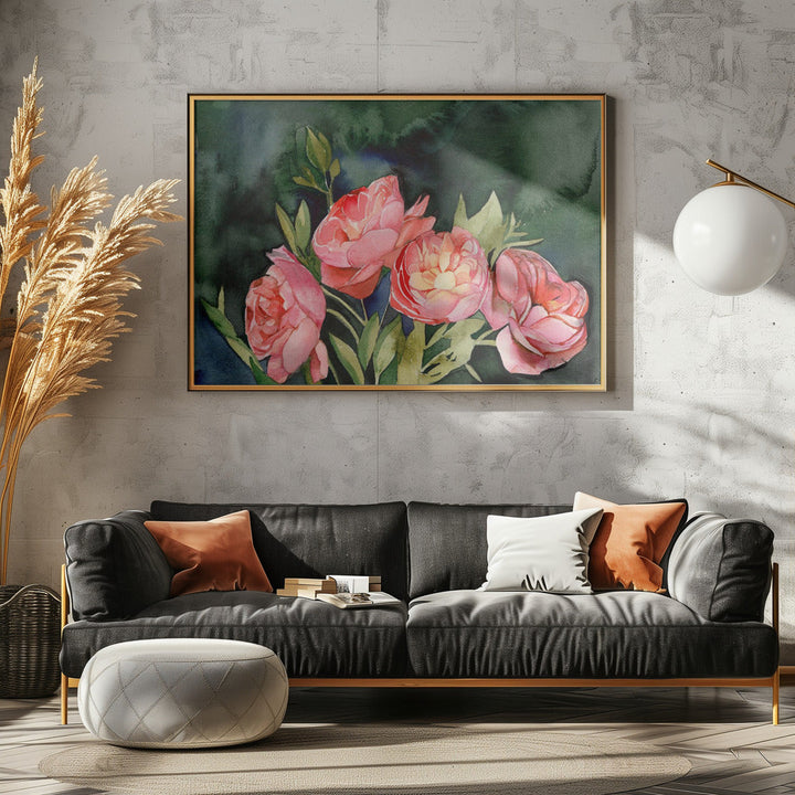 Dark Blooms - Stretched Canvas, Poster or Fine Art Print I Heart Wall Art