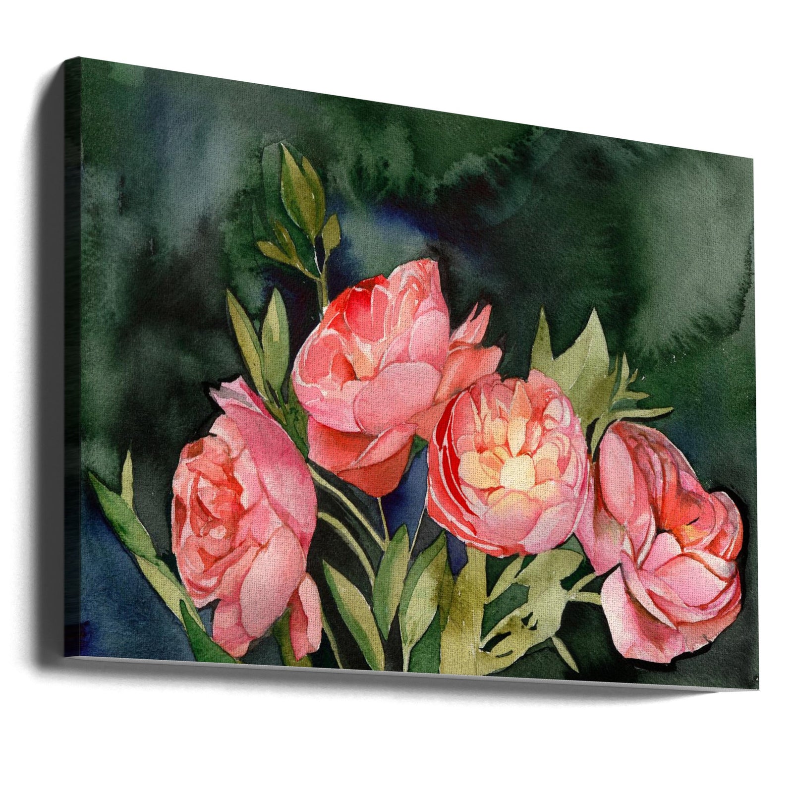 Dark Blooms - Stretched Canvas, Poster or Fine Art Print I Heart Wall Art