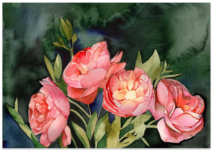 Dark Blooms - Stretched Canvas, Poster or Fine Art Print I Heart Wall Art