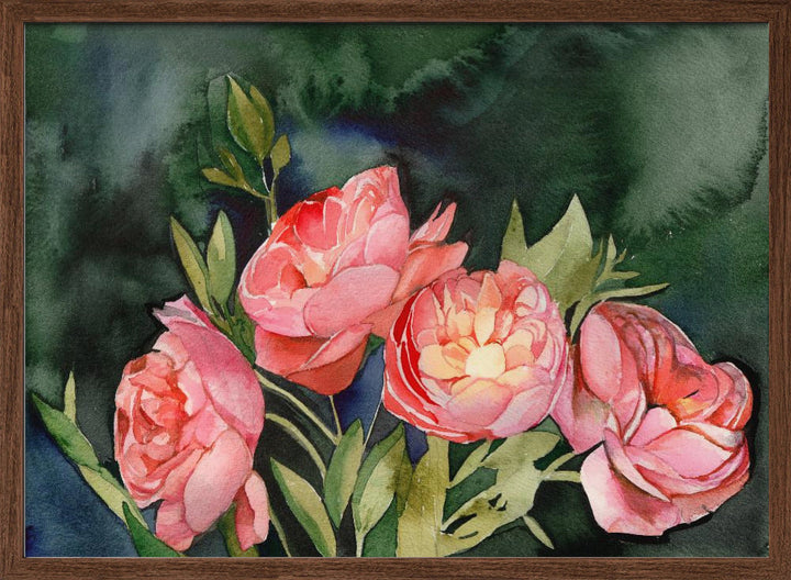 Dark Blooms - Stretched Canvas, Poster or Fine Art Print I Heart Wall Art