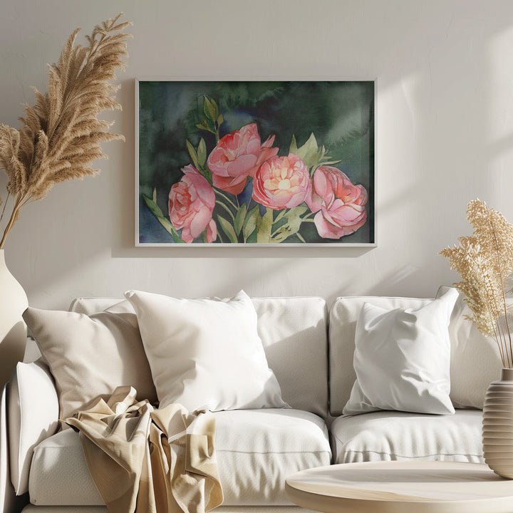 Dark Blooms - Stretched Canvas, Poster or Fine Art Print I Heart Wall Art