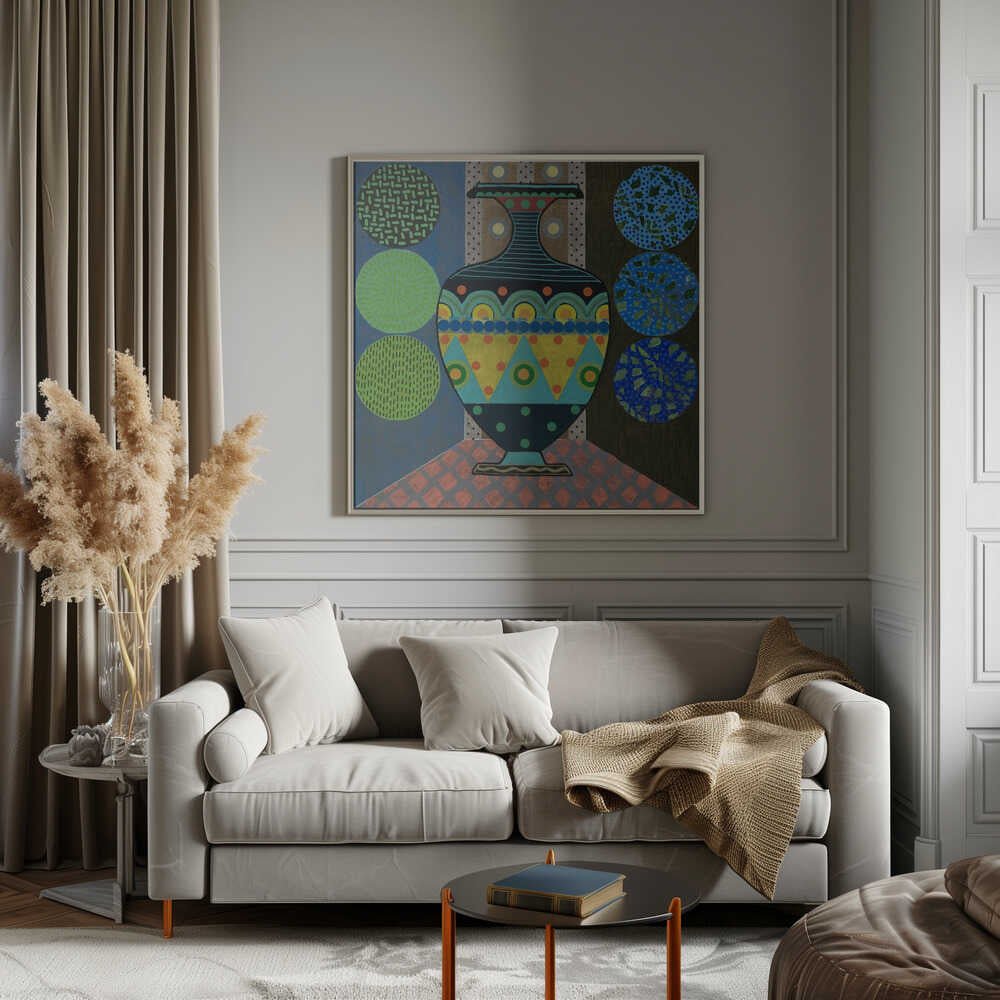Dark Green Vase - Square Stretched Canvas, Poster or Fine Art Print - I Heart Wall Art - Poster Print, Canvas Print or Framed Art Print