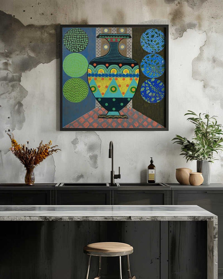 Dark Green Vase - Square Stretched Canvas, Poster or Fine Art Print - I Heart Wall Art - Poster Print, Canvas Print or Framed Art Print