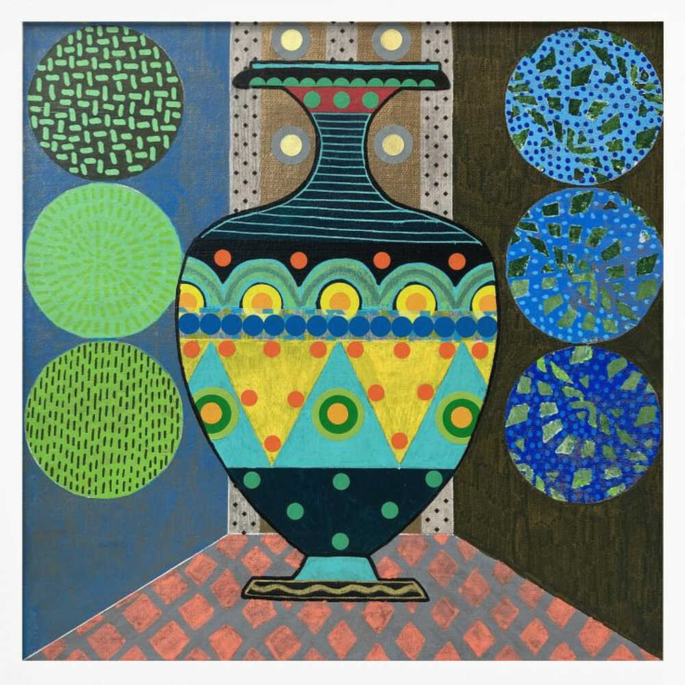 Dark Green Vase - Square Stretched Canvas, Poster or Fine Art Print - I Heart Wall Art - Poster Print, Canvas Print or Framed Art Print