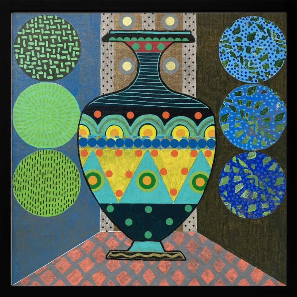 Dark Green Vase - Square Stretched Canvas, Poster or Fine Art Print - I Heart Wall Art - Poster Print, Canvas Print or Framed Art Print