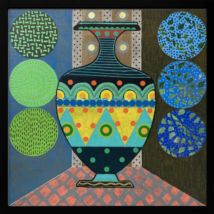 Dark Green Vase - Square Stretched Canvas, Poster or Fine Art Print - I Heart Wall Art - Poster Print, Canvas Print or Framed Art Print