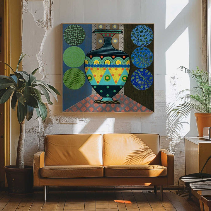 Dark Green Vase - Square Stretched Canvas, Poster or Fine Art Print - I Heart Wall Art - Poster Print, Canvas Print or Framed Art Print