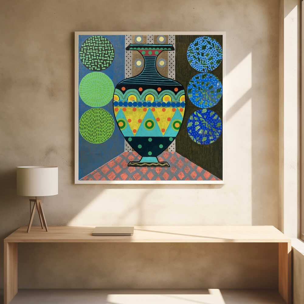 Dark Green Vase - Square Stretched Canvas, Poster or Fine Art Print - I Heart Wall Art - Poster Print, Canvas Print or Framed Art Print