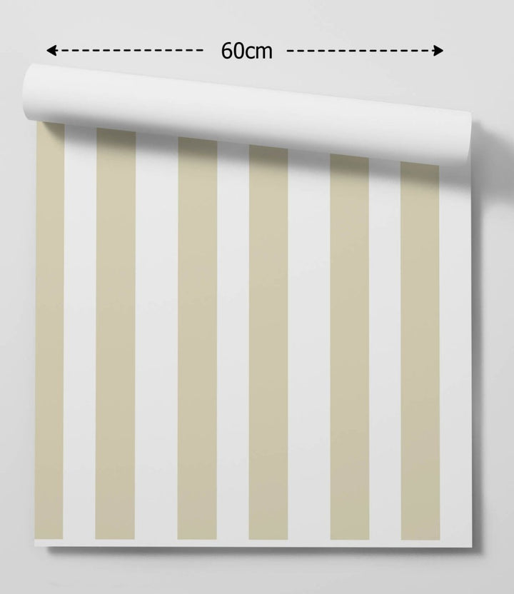 Dark Vanilla Stripe Wallpaper - Quality Peel and Stick Adhesive Wallpaper - I Heart Wall Art - Poster Print, Canvas Print or Framed Art Print