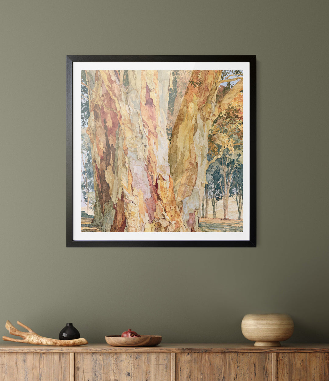 Dawn Finds Branch I by IHeartStudio - Australian Eucalypt Bark Canvas Print
