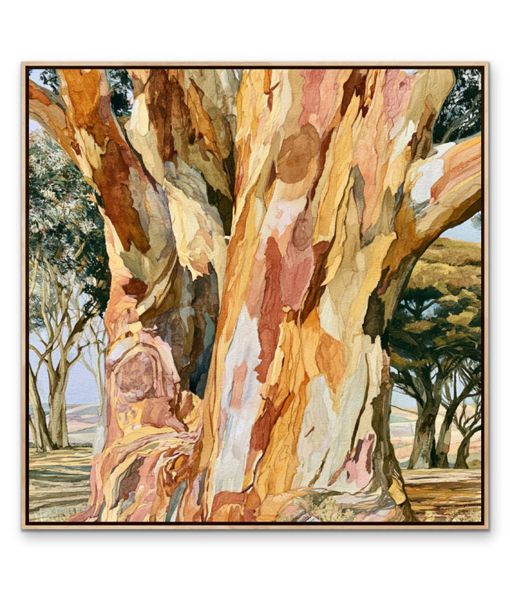 Dawn Finds Branch II by IHeartStudio - Australian Eucalypt Bark Canvas Print
