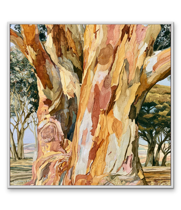 Dawn Finds Branch II by IHeartStudio - Australian Eucalypt Bark Canvas Print