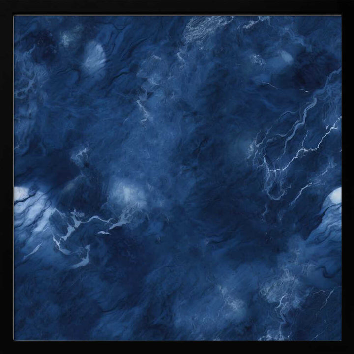 Deep Blue Abstract Swirl - Square Stretched Canvas, Poster or Fine Art Print - I Heart Wall Art - Poster Print, Canvas Print or Framed Art Print