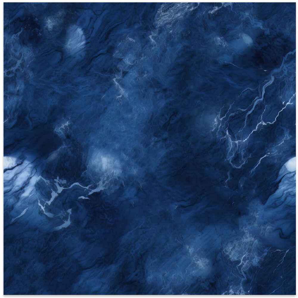 Deep Blue Abstract Swirl - Square Stretched Canvas, Poster or Fine Art Print - I Heart Wall Art - Poster Print, Canvas Print or Framed Art Print