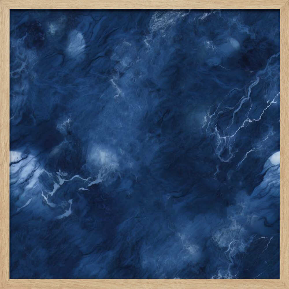Deep Blue Abstract Swirl - Square Stretched Canvas, Poster or Fine Art Print - I Heart Wall Art - Poster Print, Canvas Print or Framed Art Print