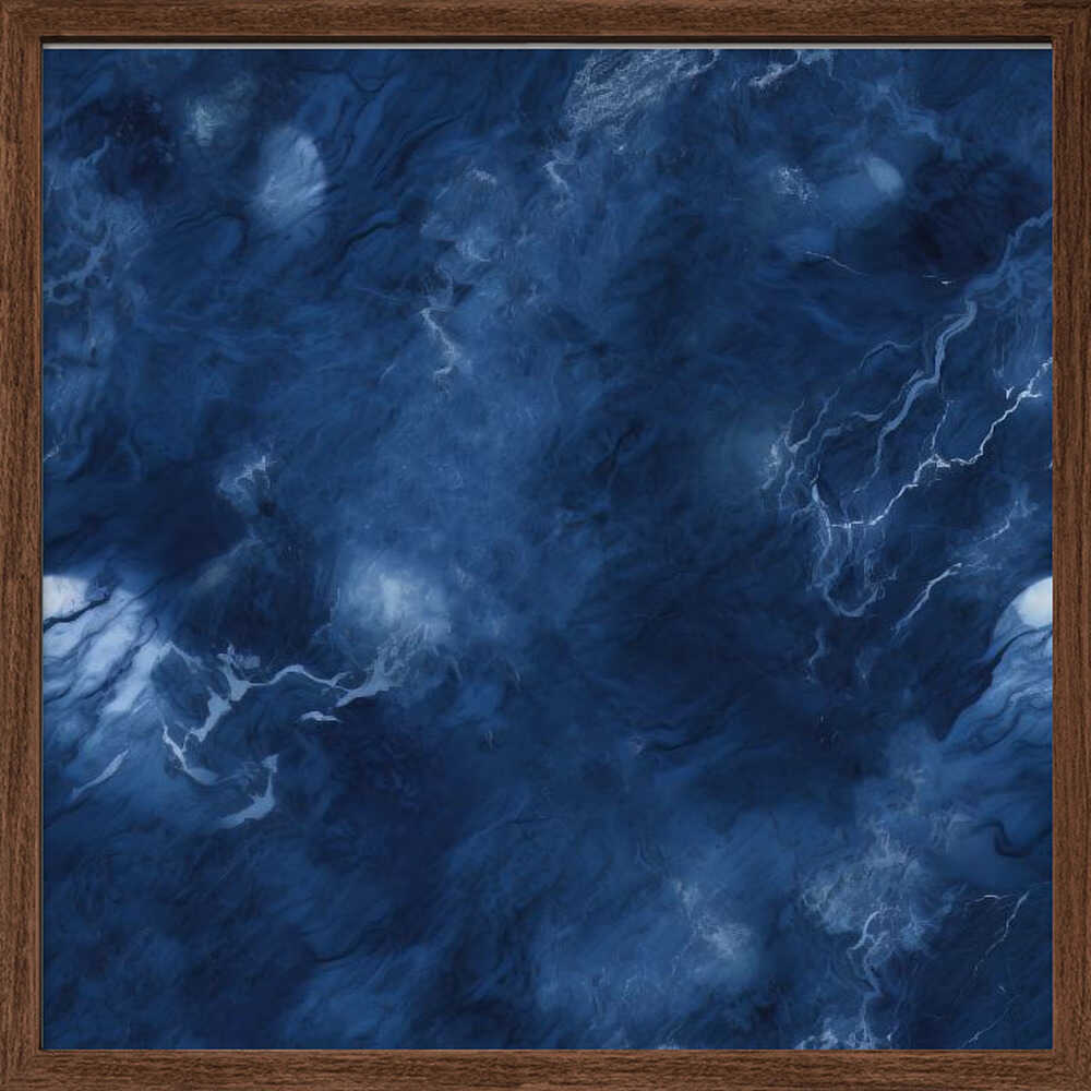 Deep Blue Abstract Swirl - Square Stretched Canvas, Poster or Fine Art Print - I Heart Wall Art - Poster Print, Canvas Print or Framed Art Print