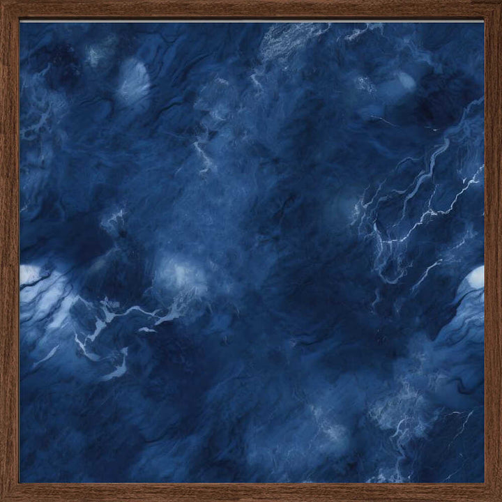 Deep Blue Abstract Swirl - Square Stretched Canvas, Poster or Fine Art Print - I Heart Wall Art - Poster Print, Canvas Print or Framed Art Print