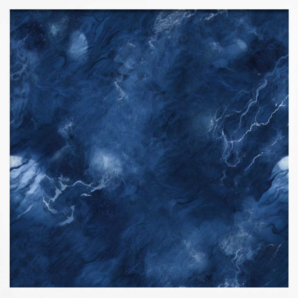 Deep Blue Abstract Swirl - Square Stretched Canvas, Poster or Fine Art Print - I Heart Wall Art - Poster Print, Canvas Print or Framed Art Print