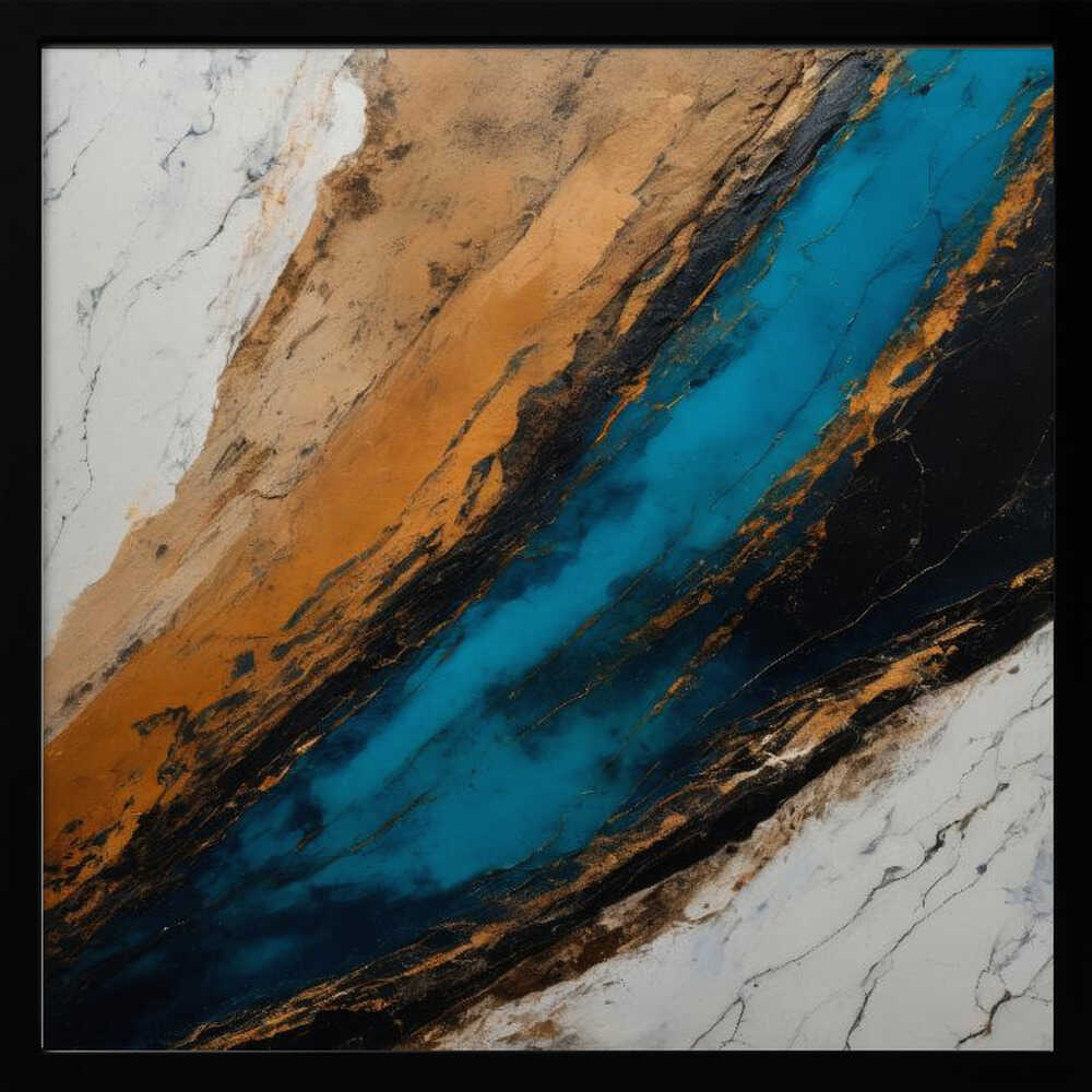 Deep Blue Canyon Flow - Square Stretched Canvas, Poster or Fine Art Print - I Heart Wall Art - Poster Print, Canvas Print or Framed Art Print