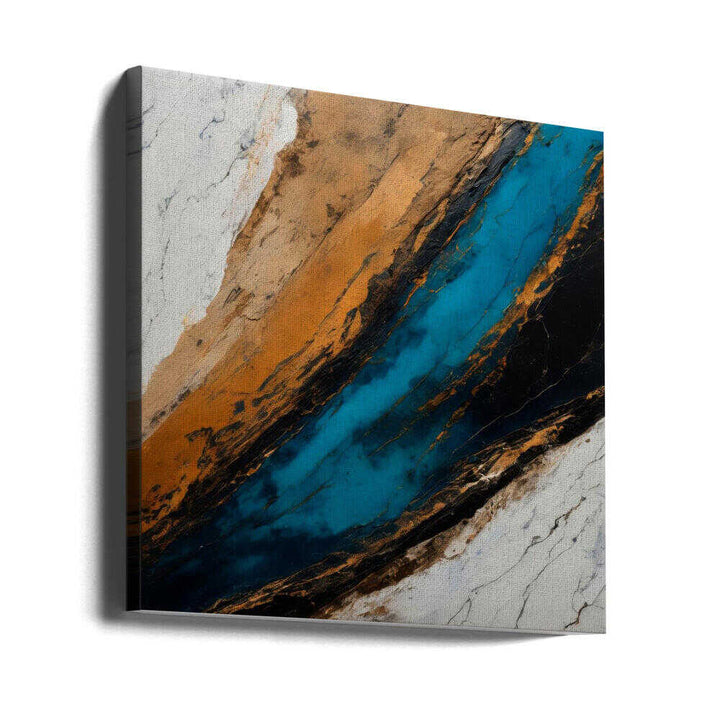 Deep Blue Canyon Flow - Square Stretched Canvas, Poster or Fine Art Print - I Heart Wall Art - Poster Print, Canvas Print or Framed Art Print