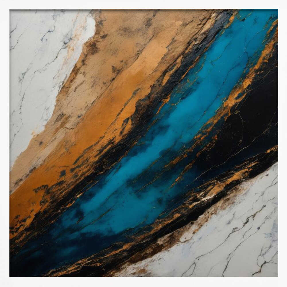 Deep Blue Canyon Flow - Square Stretched Canvas, Poster or Fine Art Print - I Heart Wall Art - Poster Print, Canvas Print or Framed Art Print