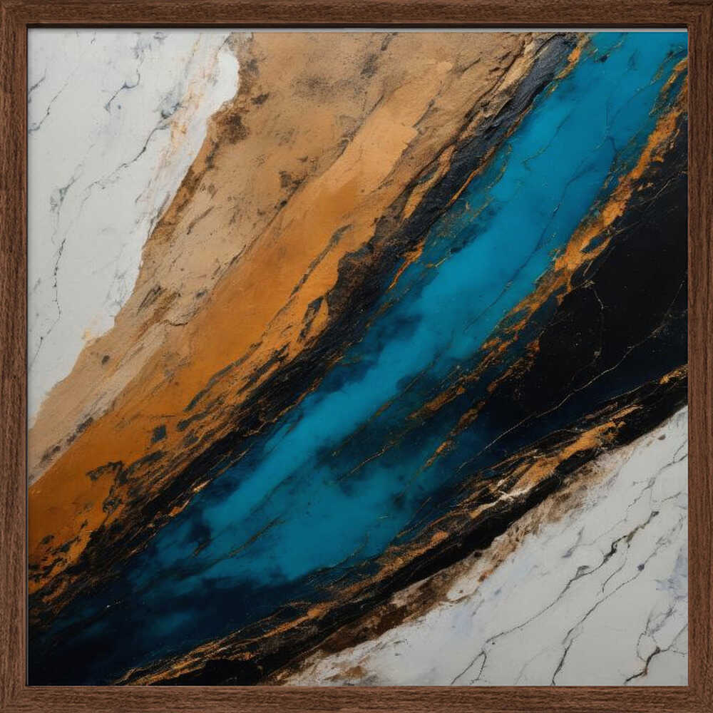 Deep Blue Canyon Flow - Square Stretched Canvas, Poster or Fine Art Print - I Heart Wall Art - Poster Print, Canvas Print or Framed Art Print