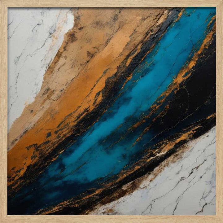 Deep Blue Canyon Flow - Square Stretched Canvas, Poster or Fine Art Print - I Heart Wall Art - Poster Print, Canvas Print or Framed Art Print