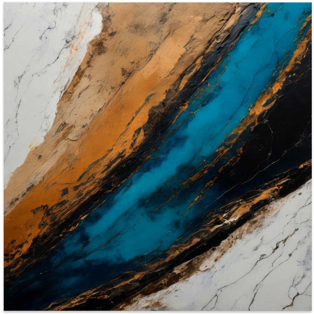 Deep Blue Canyon Flow - Square Stretched Canvas, Poster or Fine Art Print - I Heart Wall Art - Poster Print, Canvas Print or Framed Art Print