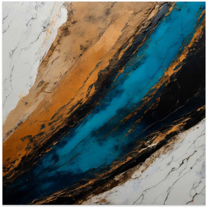 Deep Blue Canyon Flow - Square Stretched Canvas, Poster or Fine Art Print - I Heart Wall Art - Poster Print, Canvas Print or Framed Art Print