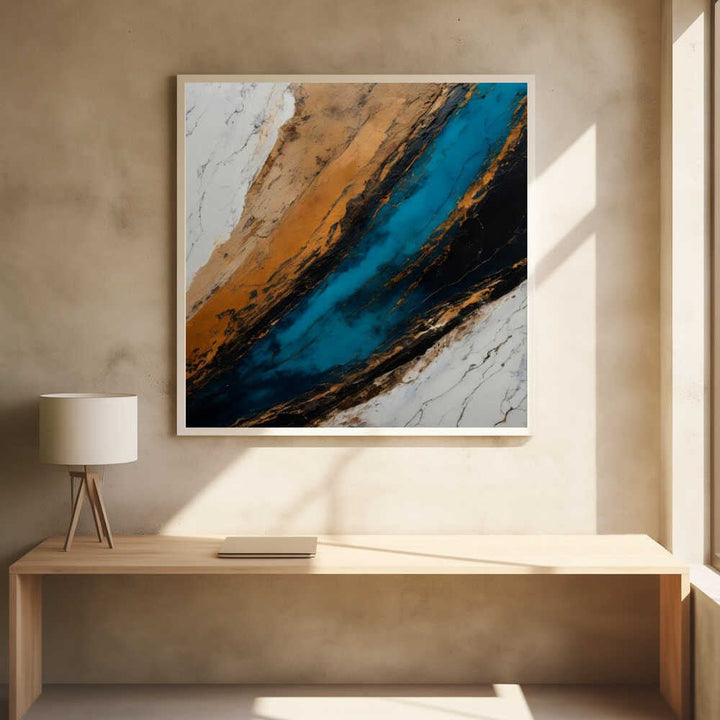 Deep Blue Canyon Flow - Square Stretched Canvas, Poster or Fine Art Print - I Heart Wall Art - Poster Print, Canvas Print or Framed Art Print