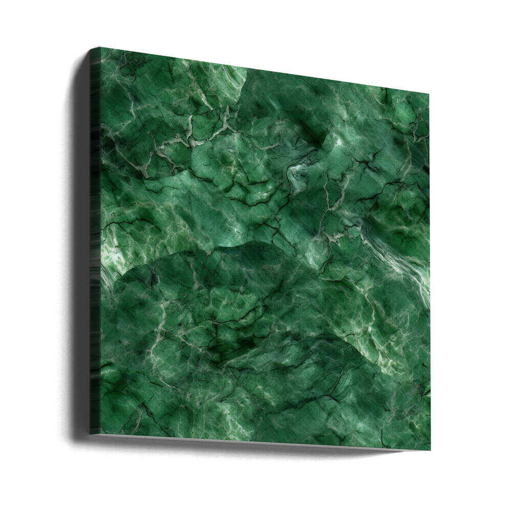 Deep Green Marble - Square Stretched Canvas, Poster or Fine Art Print - I Heart Wall Art - Poster Print, Canvas Print or Framed Art Print