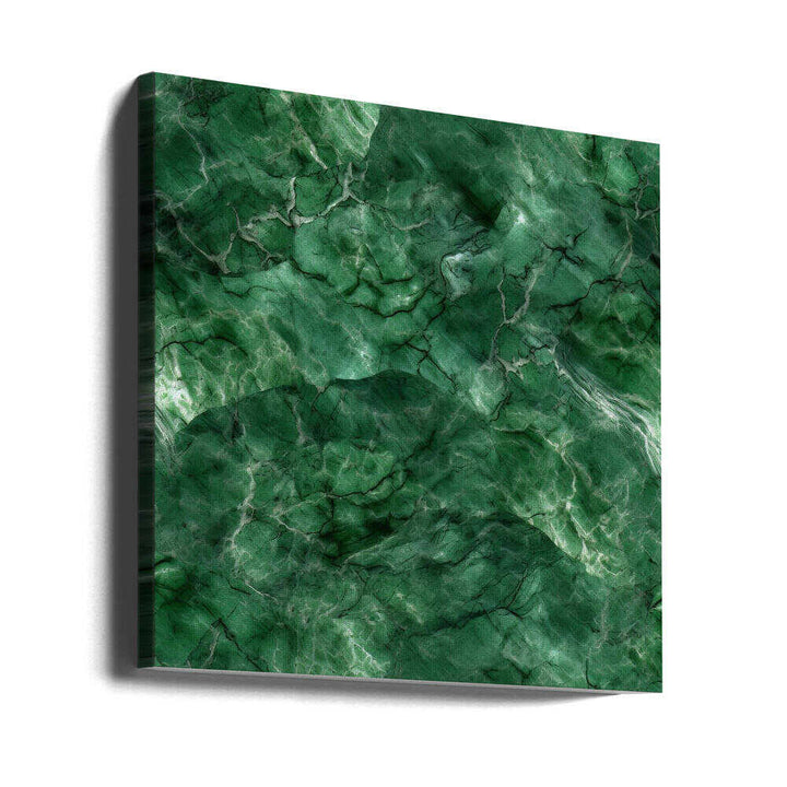 Deep Green Marble - Square Stretched Canvas, Poster or Fine Art Print - I Heart Wall Art - Poster Print, Canvas Print or Framed Art Print