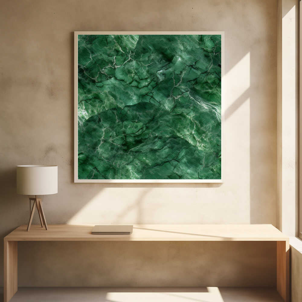 Deep Green Marble - Square Stretched Canvas, Poster or Fine Art Print - I Heart Wall Art - Poster Print, Canvas Print or Framed Art Print