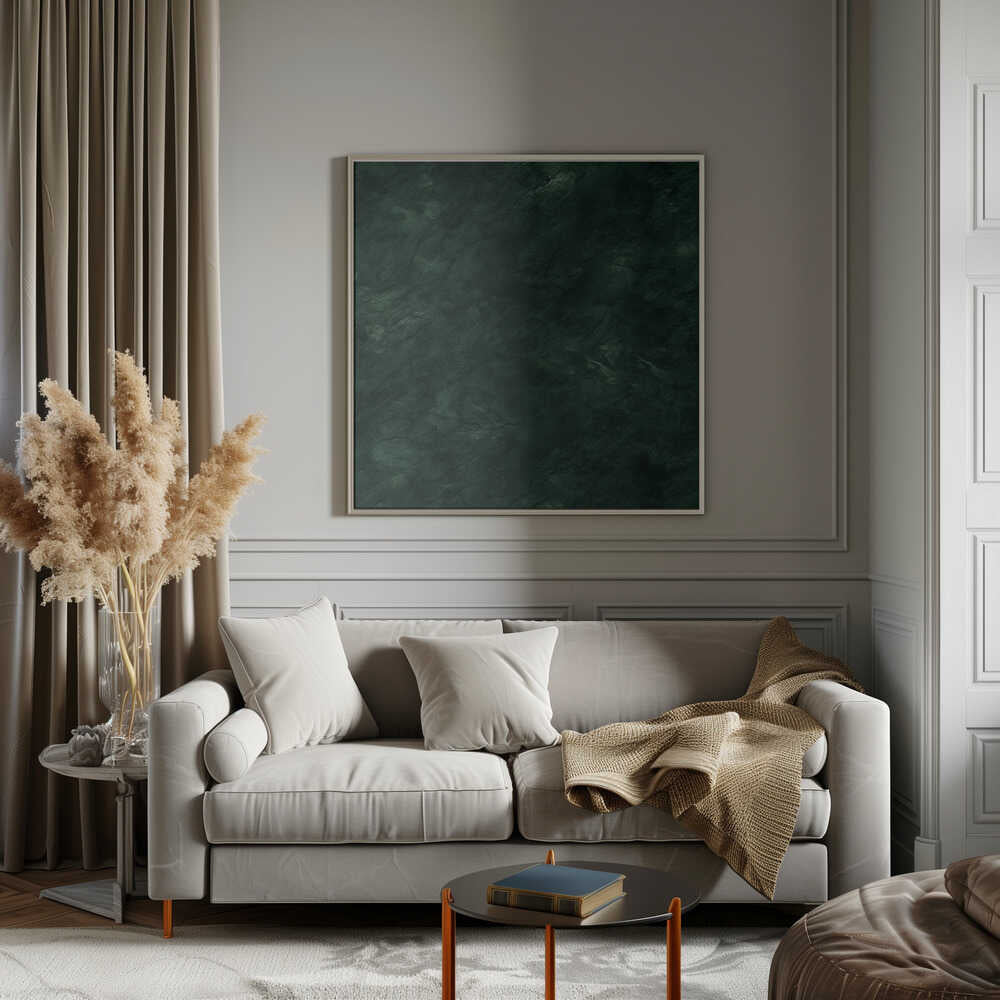 Deep Green Marble - Square Stretched Canvas, Poster or Fine Art Print - I Heart Wall Art - Poster Print, Canvas Print or Framed Art Print