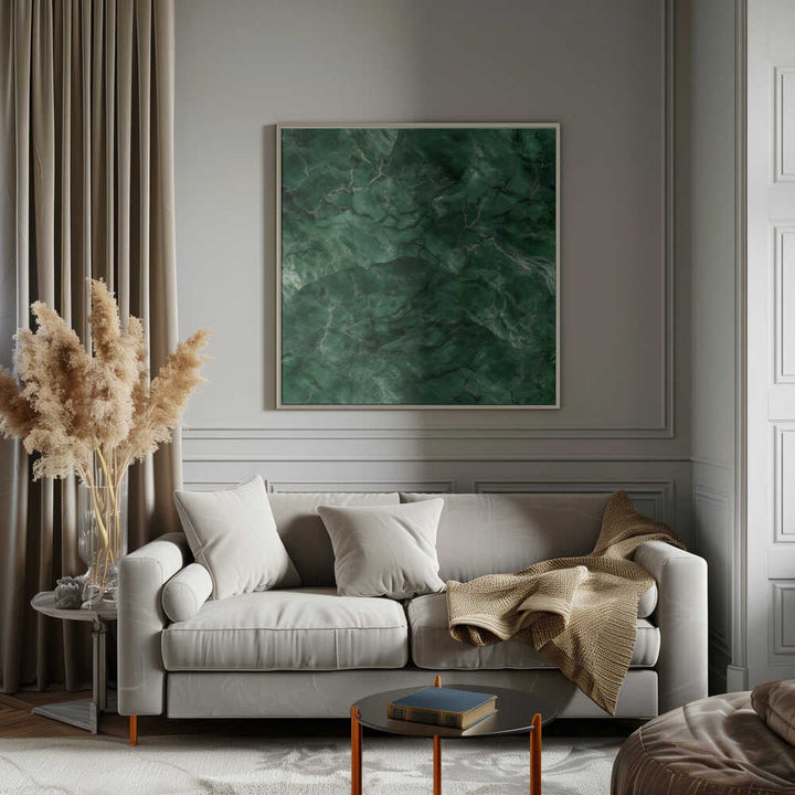 Deep Green Marble - Square Stretched Canvas, Poster or Fine Art Print - I Heart Wall Art - Poster Print, Canvas Print or Framed Art Print